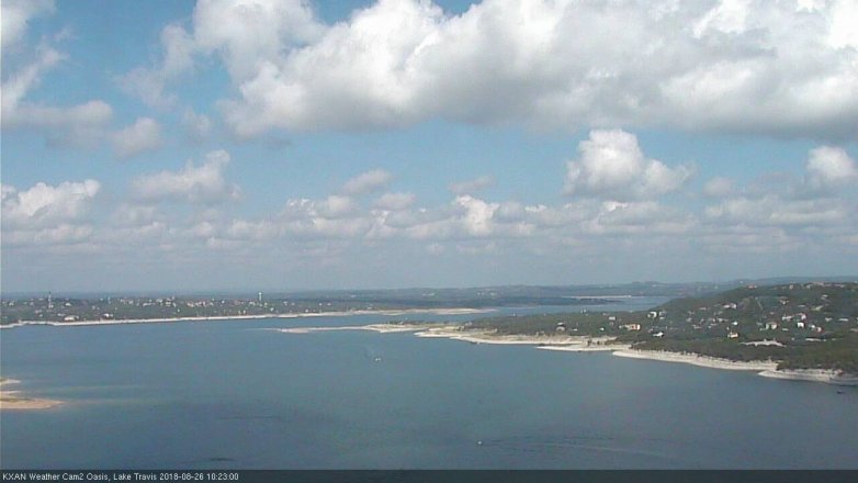 Lake Travis webcam, August 26, 2018 9:25 AM CT