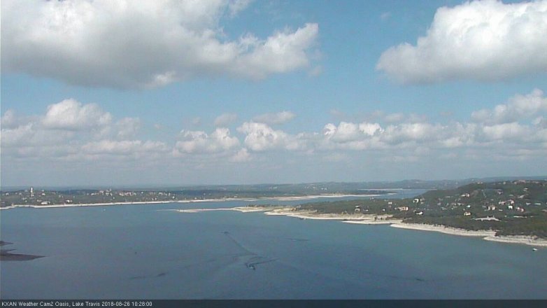Lake Travis webcam, August 26, 2018 9:30 AM CT