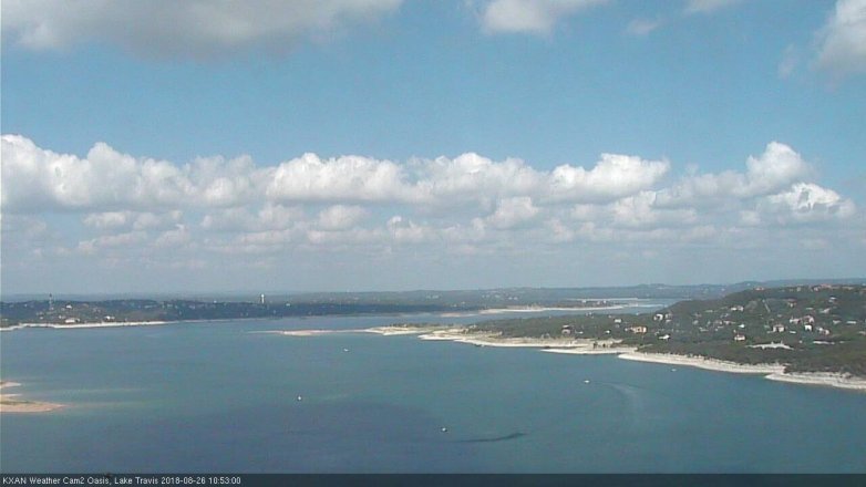 Lake Travis webcam, August 26, 2018 9:55 AM CT