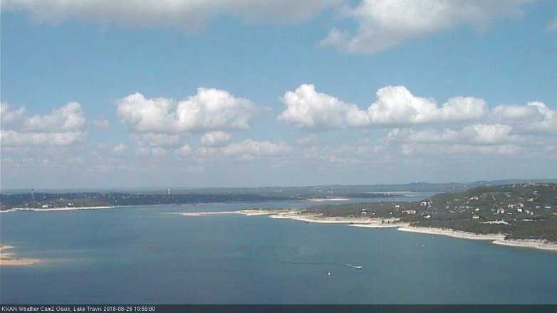 Lake Travis webcam, August 26, 2018 10:00 AM CT