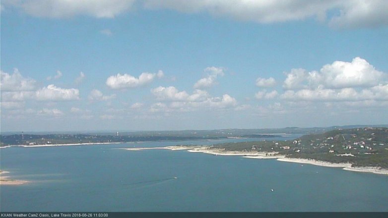 Lake Travis webcam, August 26, 2018 10:05 AM CT