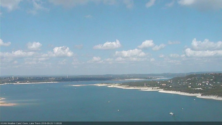 Lake Travis webcam, August 26, 2018 10:10 AM CT