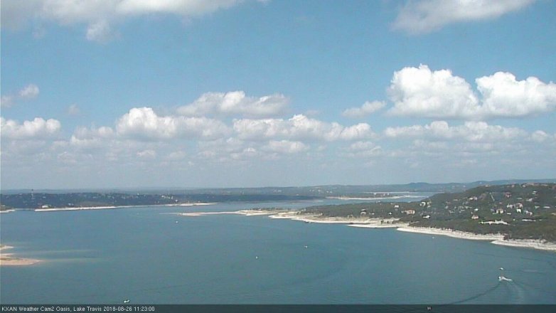 Lake Travis webcam, August 26, 2018 10:25 AM CT