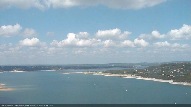Lake Travis webcam, August 26, 2018 10:30 AM CT