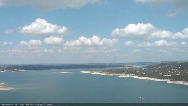 Lake Travis webcam, August 26, 2018 10:35 AM CT