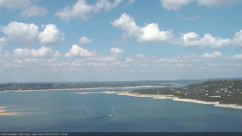 Lake Travis webcam, August 26, 2018 10:45 AM CT