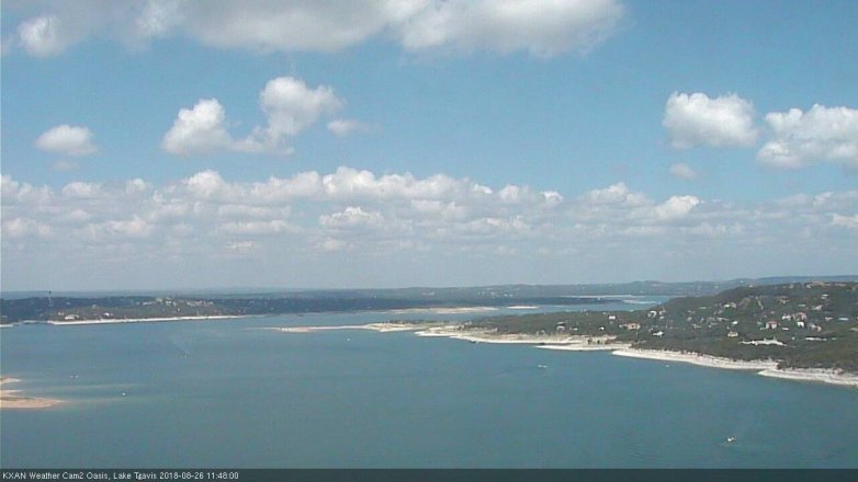 Lake Travis webcam, August 26, 2018 10:50 AM CT