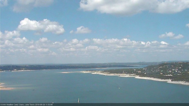 Lake Travis webcam, August 26, 2018 10:55 AM CT