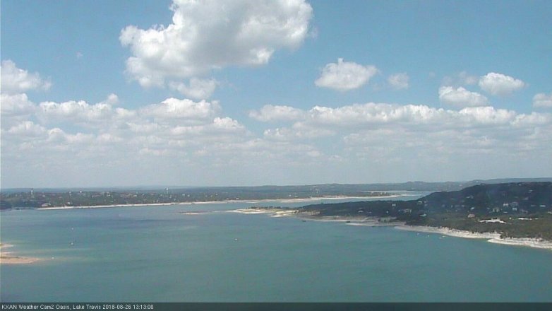 Lake Travis webcam, August 26, 2018 12:15 PM CT