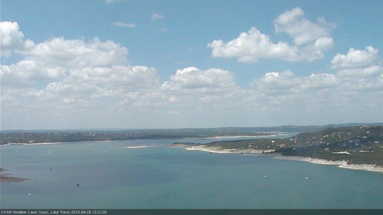Lake Travis webcam, August 26, 2018 12:25 PM CT
