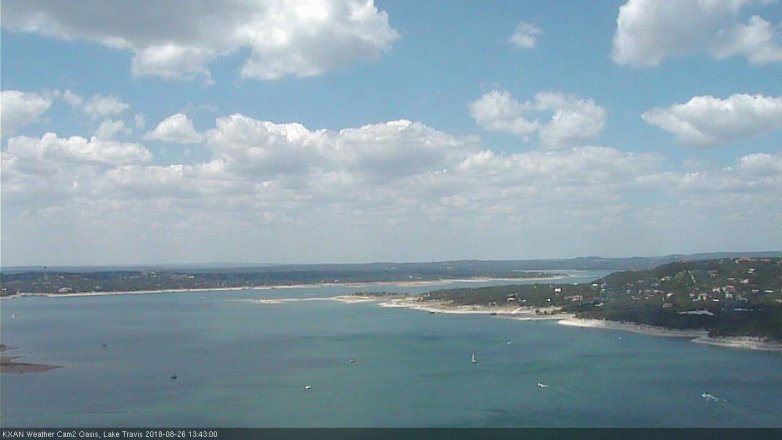 Lake Travis webcam, August 26, 2018 12:45 PM CT