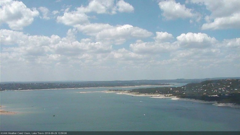 Lake Travis webcam, August 26, 2018 1:00 PM CT