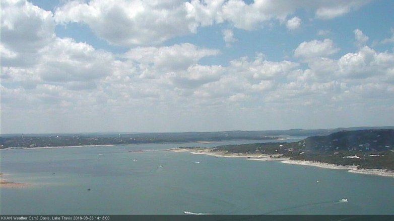 Lake Travis webcam, August 26, 2018 1:15 PM CT