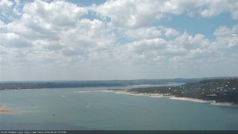 Lake Travis webcam, August 26, 2018 1:20 PM CT
