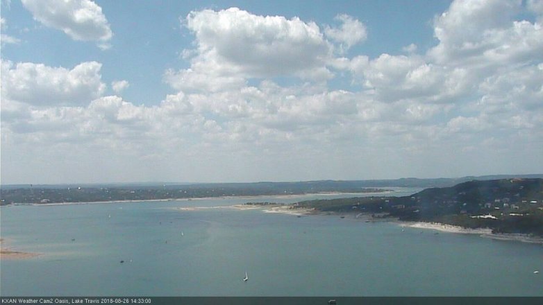 Lake Travis webcam, August 26, 2018 1:35 PM CT