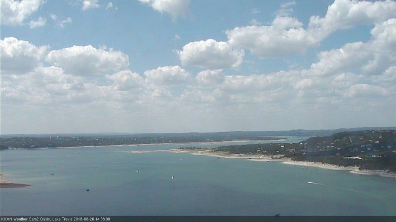 Lake Travis webcam, August 26, 2018 1:40 PM CT