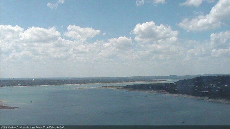 Lake Travis webcam, August 26, 2018 1:45 PM CT