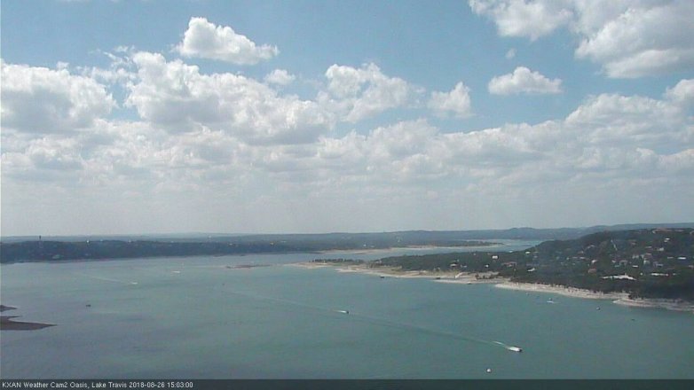Lake Travis webcam, August 26, 2018 2:05 PM CT