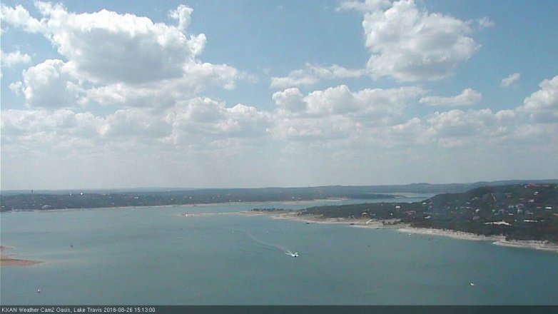 Lake Travis webcam, August 26, 2018 2:15 PM CT