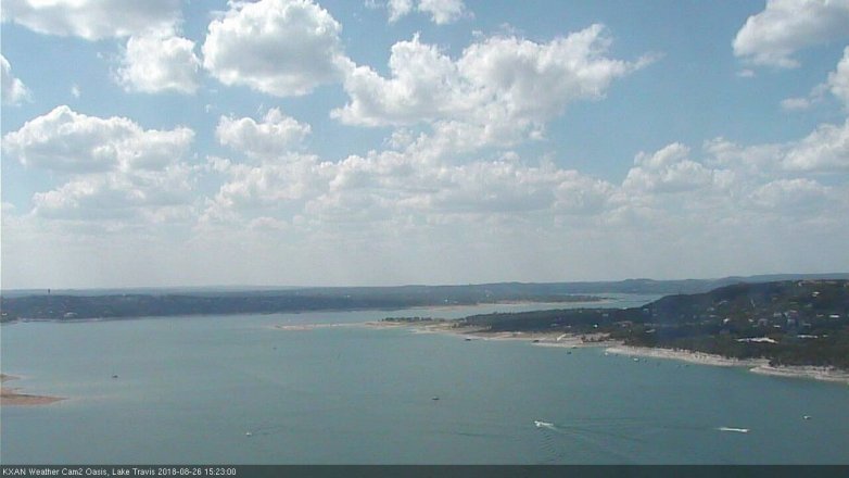 Lake Travis webcam, August 26, 2018 2:25 PM CT
