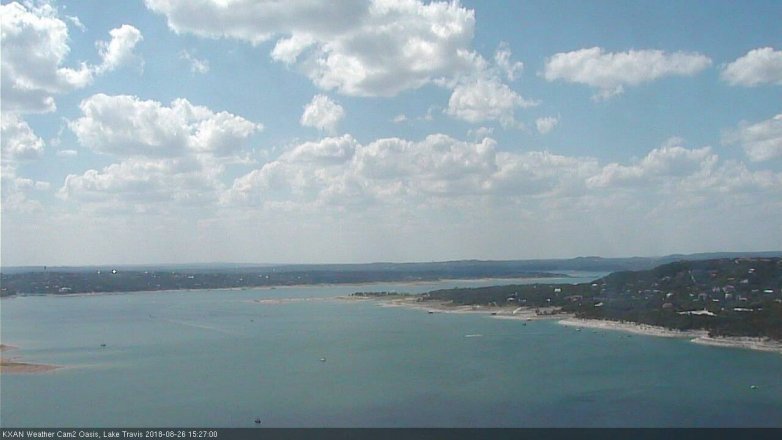 Lake Travis webcam, August 26, 2018 2:30 PM CT