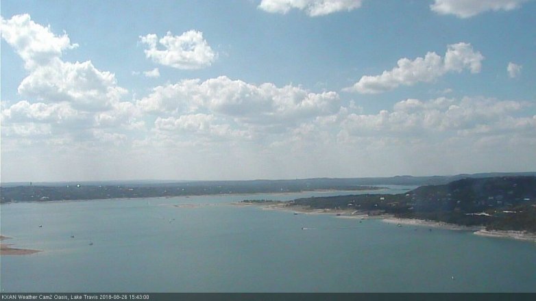 Lake Travis webcam, August 26, 2018 2:45 PM CT
