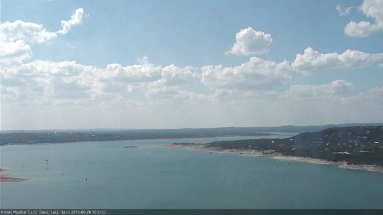 Lake Travis webcam, August 26, 2018 2:55 PM CT