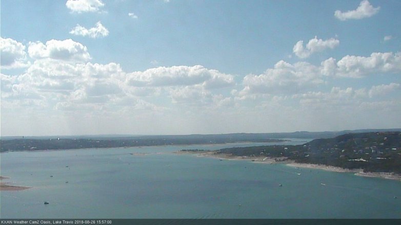 Lake Travis webcam, August 26, 2018 3:00 PM CT