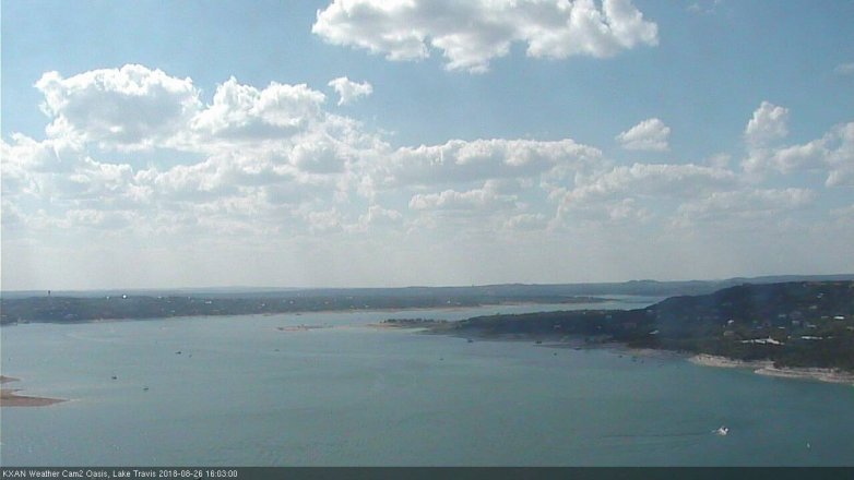 Lake Travis webcam, August 26, 2018 3:05 PM CT