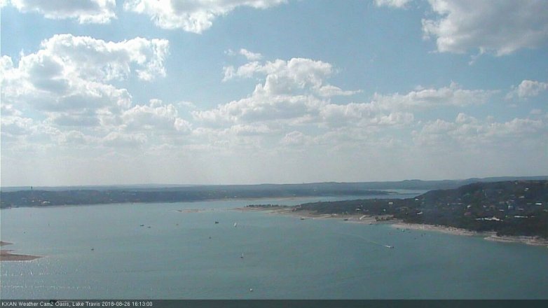Lake Travis webcam, August 26, 2018 3:15 PM CT