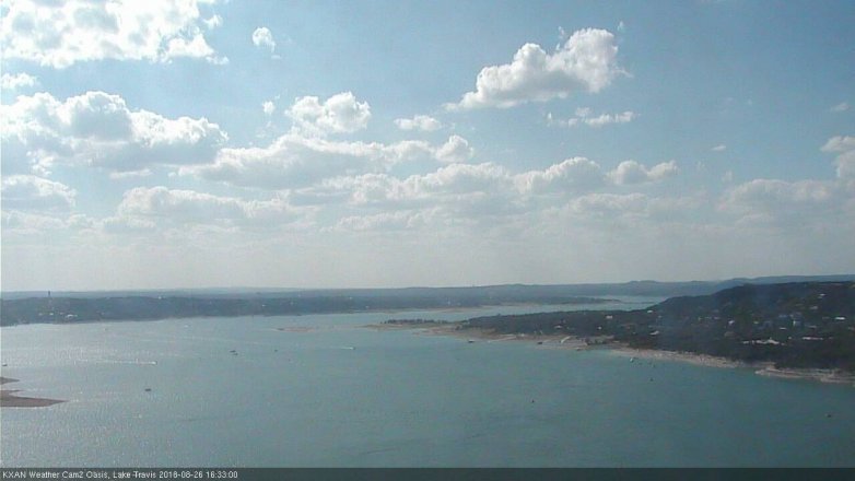 Lake Travis webcam, August 26, 2018 3:35 PM CT