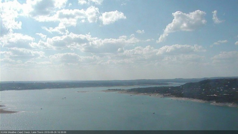 Lake Travis webcam, August 26, 2018 3:40 PM CT