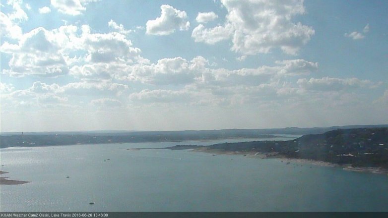 Lake Travis webcam, August 26, 2018 3:50 PM CT