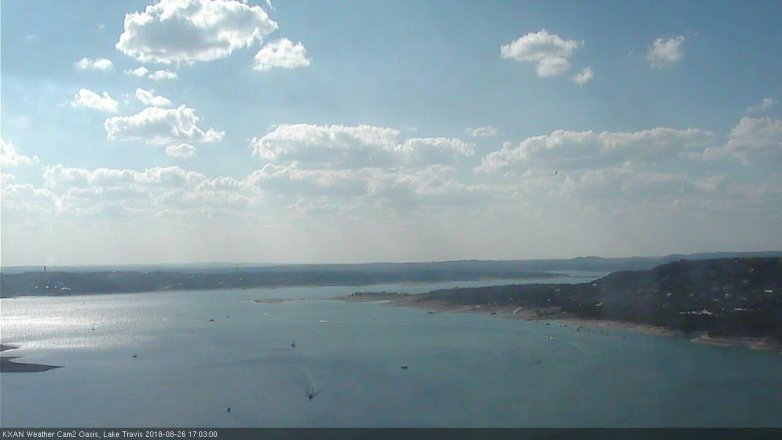 Lake Travis webcam, August 26, 2018 4:05 PM CT