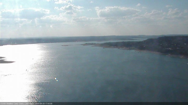 Lake Travis webcam, August 26, 2018 4:45 PM CT