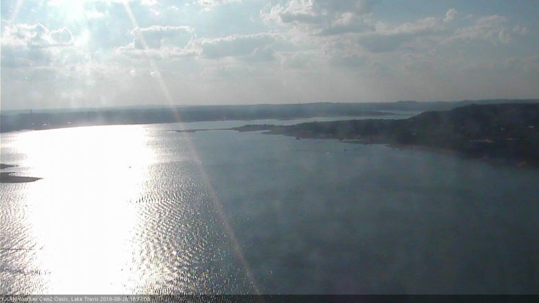 Lake Travis webcam, August 26, 2018 5:20 PM CT