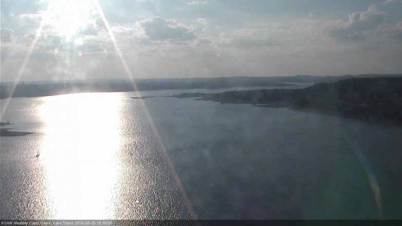 Lake Travis webcam, August 26, 2018 5:40 PM CT