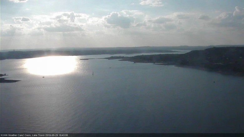 Lake Travis webcam, August 26, 2018 5:45 PM CT