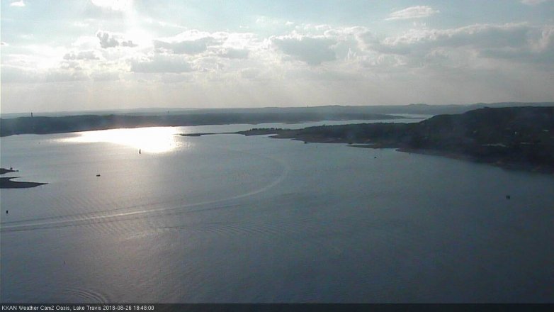 Lake Travis webcam, August 26, 2018 5:50 PM CT