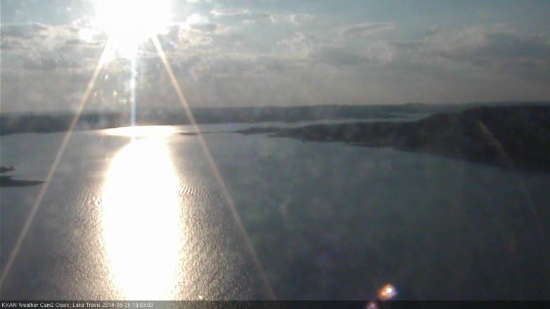 Lake Travis webcam, August 26, 2018 6:05 PM CT