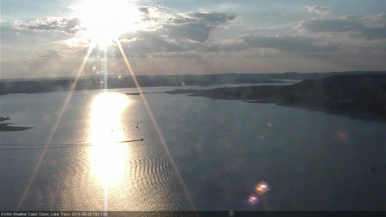 Lake Travis webcam, August 26, 2018 6:20 PM CT