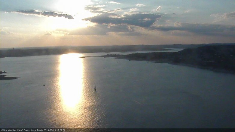 Lake Travis webcam, August 26, 2018 6:30 PM CT