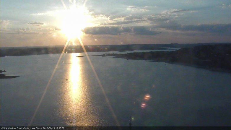 Lake Travis webcam, August 26, 2018 6:40 PM CT
