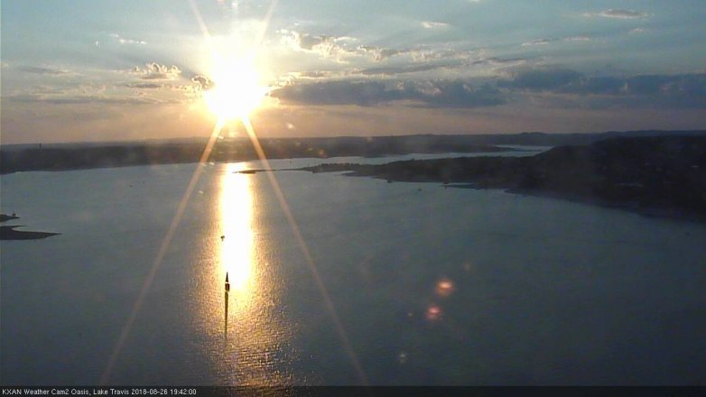 Lake Travis webcam, August 26, 2018 6:45 PM CT
