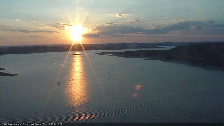 Lake Travis webcam, August 26, 2018 6:50 PM CT
