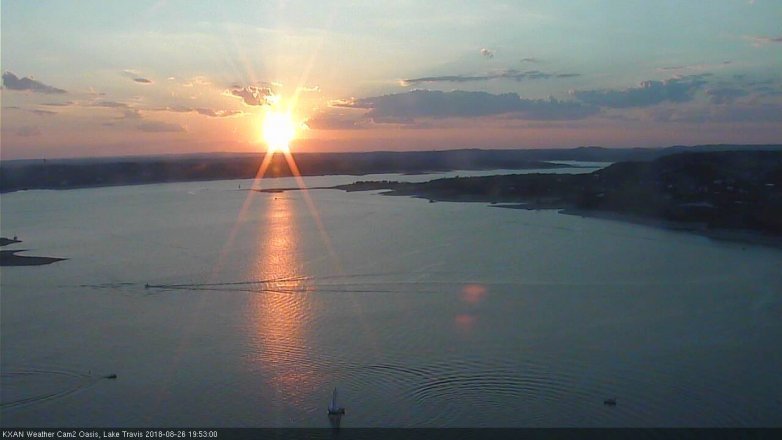 Lake Travis webcam, August 26, 2018 6:55 PM CT