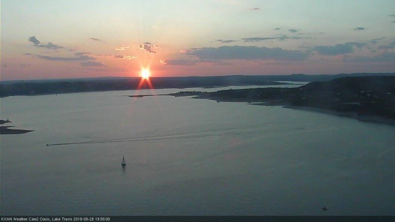 Lake Travis webcam, August 26, 2018 7:00 PM CT