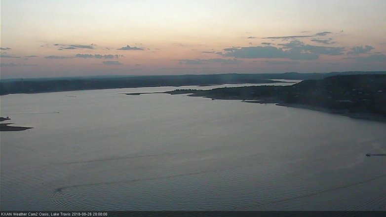Lake Travis webcam, August 26, 2018 7:10 PM CT