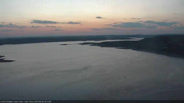 Lake Travis webcam, August 26, 2018 7:15 PM CT