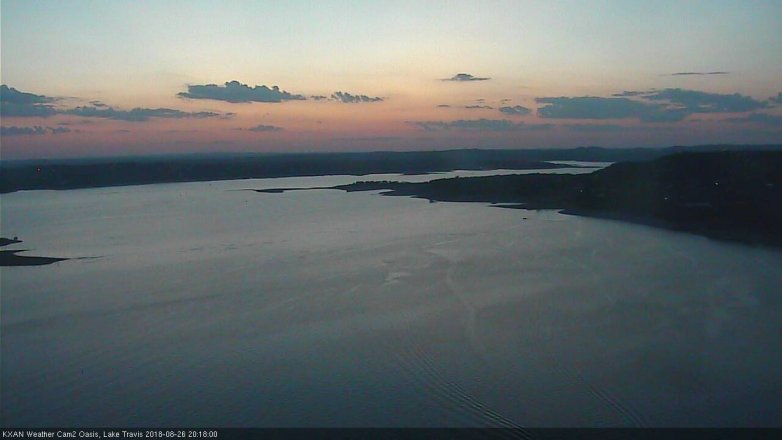 Lake Travis webcam, August 26, 2018 7:20 PM CT